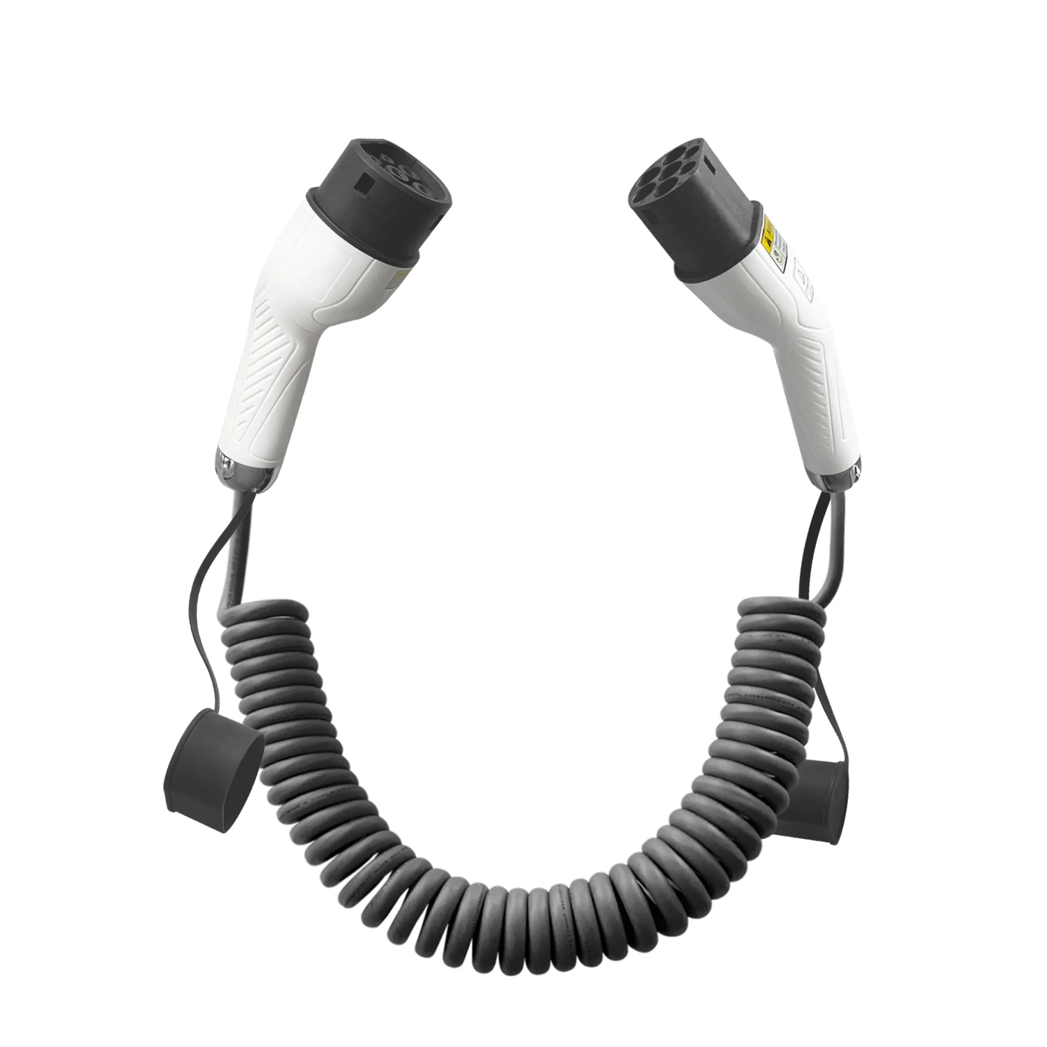 Зарядный кабель для электромобилей, 32 А, 7,2 кВт, EVSE Тип 2, зарядный спиральный кабель типа 2 для электромобилей