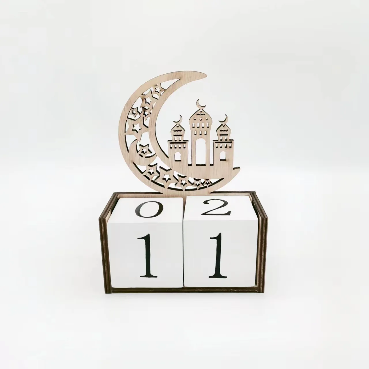2022 Ramadan Countdown Calendar DIY Eid Mubarak Ornament Wooden Ramadan Calendar Home Party Decor Advent Calendar Ornament