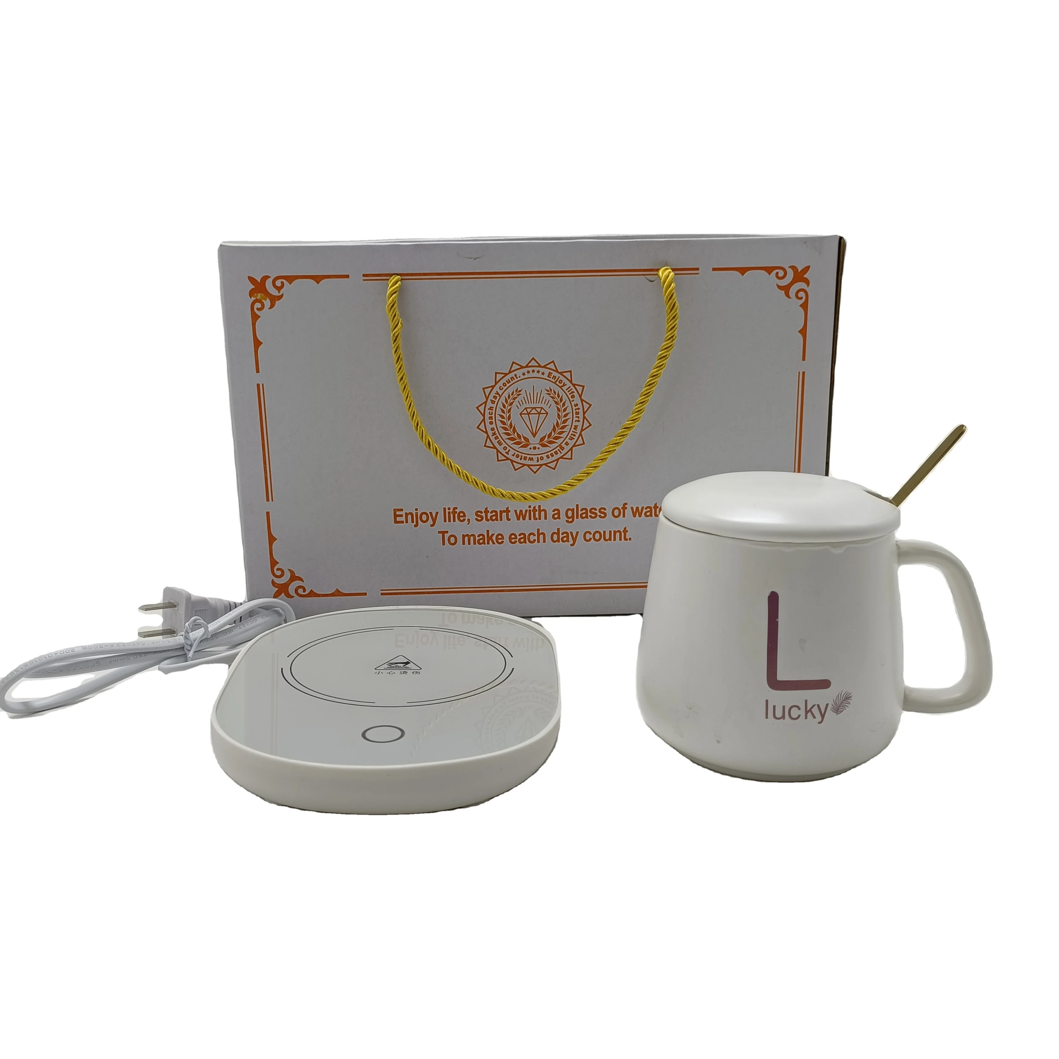 Coffee milk electric heating cup white warm cup thermostatic coaster thermostatic drink hand warmer