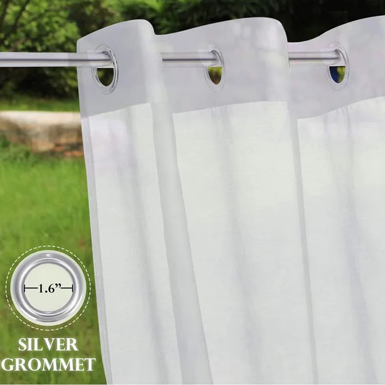 Waterproof Indoor/Outdoor Sheer Curtains for Patio - Grommet Voile Curtains for Living Room, Bedroom, Porch, Pergola, Cabana