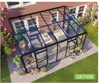 LEAN-TO GREENHOUSE ALUMINUM FRAME AND ALL GLASS GE7304 GREENHOUSE GARDEN