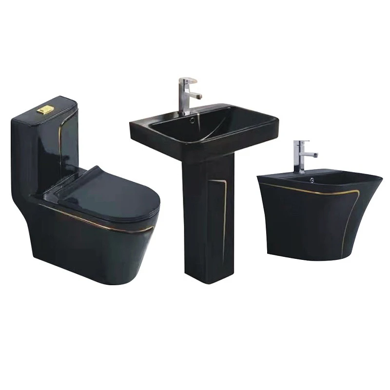 Modern Design Toilet Bowl Set WC Stand Sink and Wall hung Basin Set China chaozhou Sanitary Ware For Bathroom