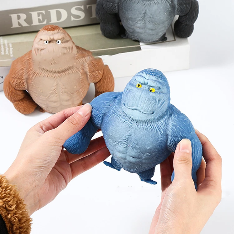 Funny Animal Squishy Gorilla Toys Sensory Monkey Stretch Gorilla Figures Toy for Autism Kids and Adults Stress Relief