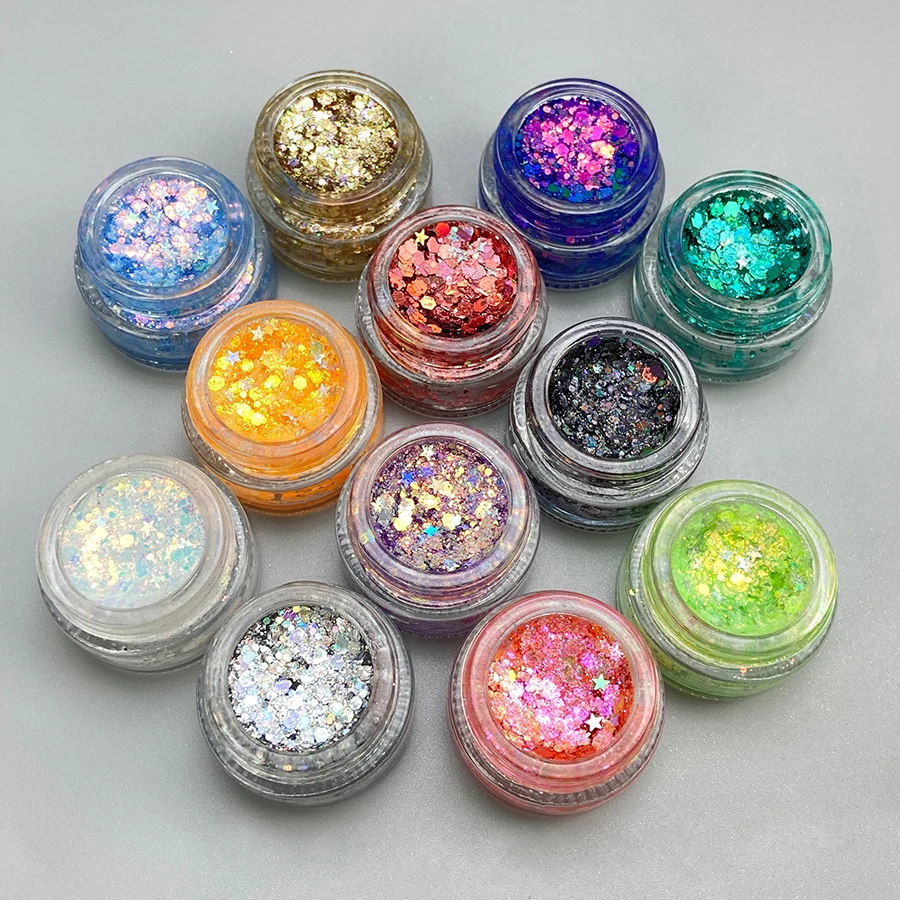 MLM Cosmetics Manufacturer OEM/ODM Private Label Party Festival Multichrome Pigment Chameleon Eyeshadow Gel Glitter