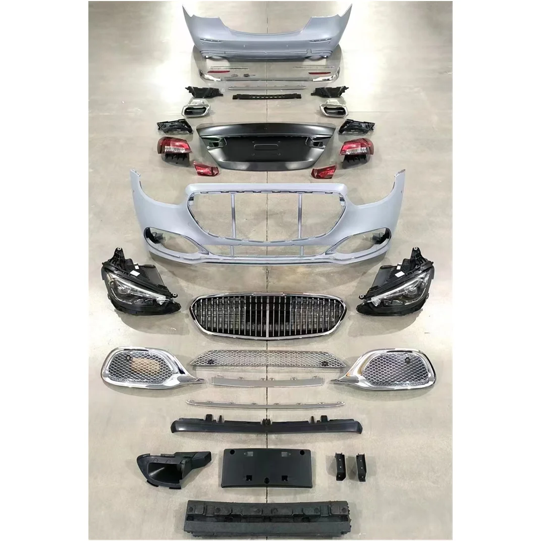 pp material wide front and rear bumper grille,lamps rear door for for Mercedes Benz E Class W213 2018-2020 upgrade to maybach