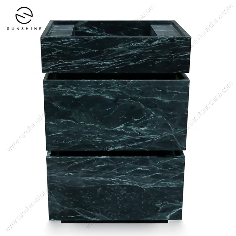 Sanitary Ware Italian Style Bathroom Decoration Free Standing Natural Marble Washing Sink Cabinet