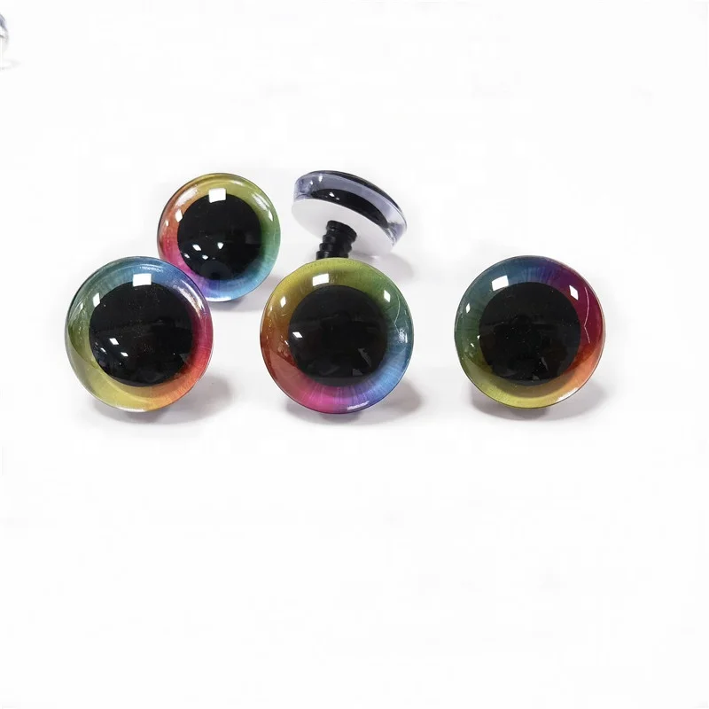 Craft Crochet Amigurumi Toy Safety Eyes Rainbow Colorful Plastic for DIY Puppet Bears Stuffed Animal Accessories Fashion Unisex