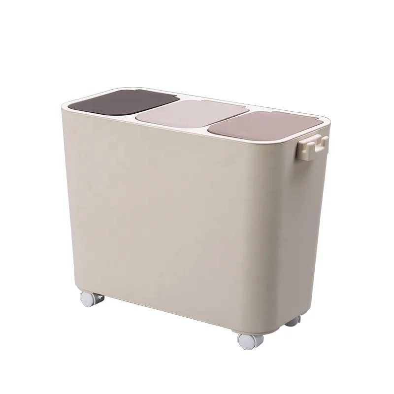 Kworld сортировка мусора прямоугольные 3 отсека мусорные баки энергосберегающие колеса гигиенические ручки
