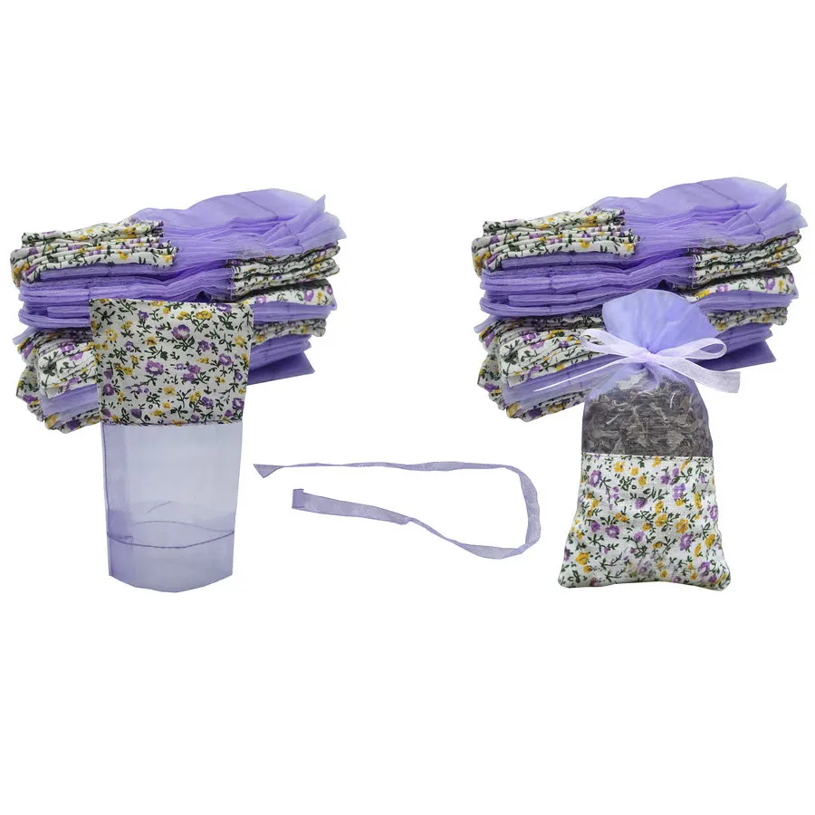 Promotional Natural Lavender Bud Dry Flower Fragrance Craft Linen Fabric Sachet Empty Bags