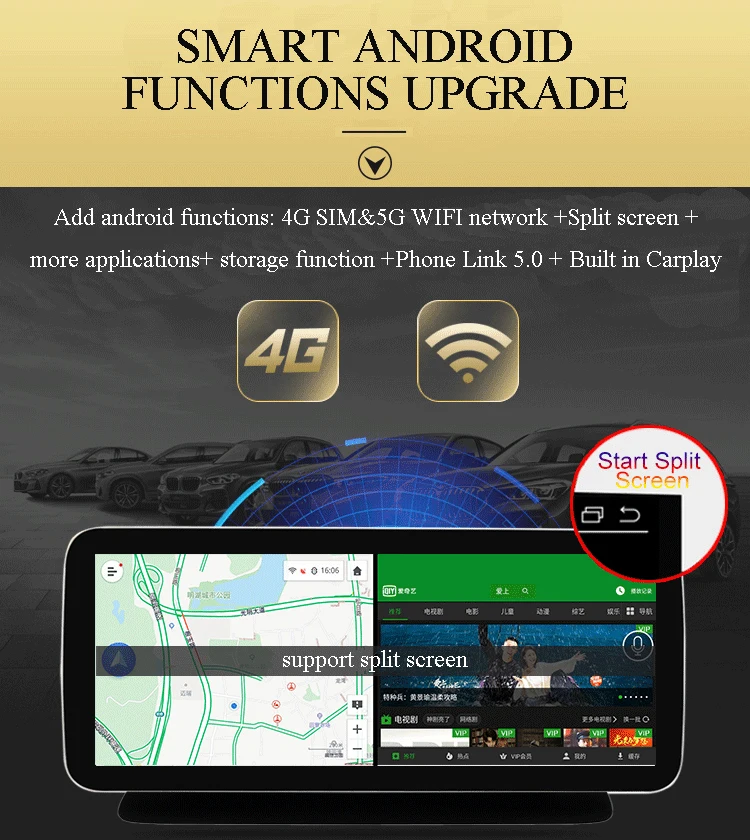 12.3inch 4+64g 8 CORE Android 10 IPS touch screen 1920x 720 wireless carplay radio BT GPS WIFI for Benz GLK Class X204 2008-2015