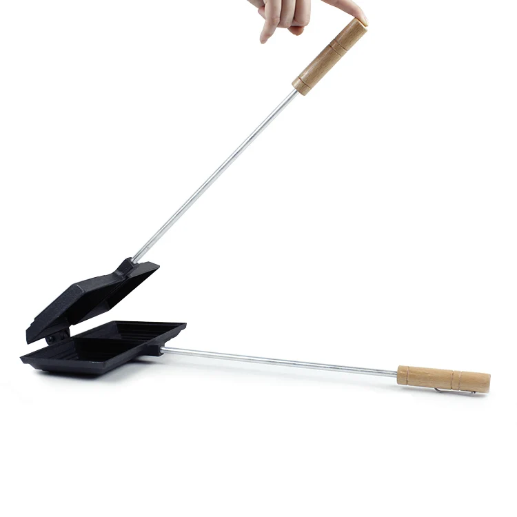 Double cast iron square Campfire Pan pie iron camp sandwich maker pie cooker