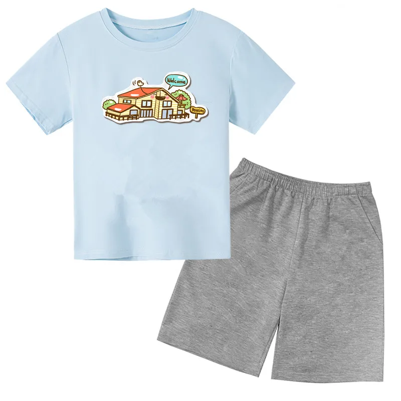 Little girls  boy baby t-shirt  children short sleeve t-shirts suits  kids  clothing sets 12m-6years