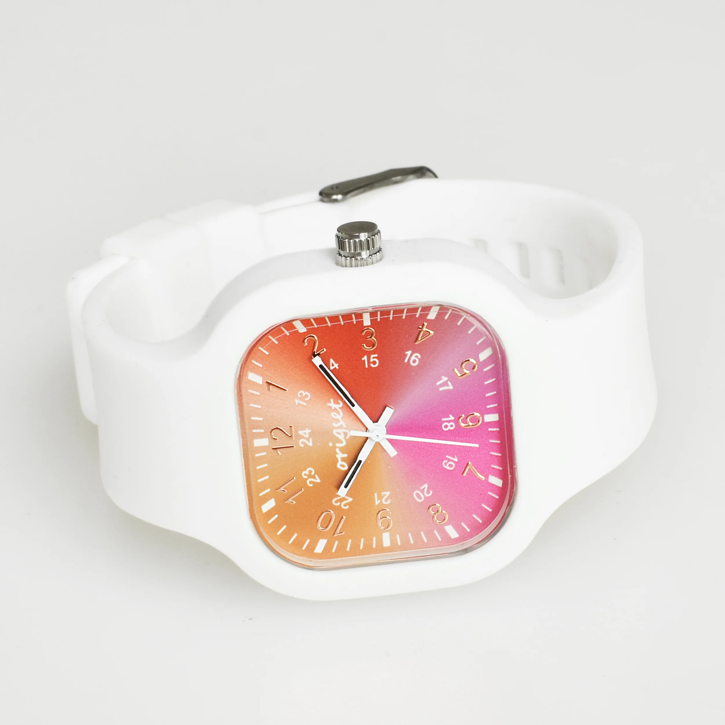 New Design White Sports Quartz Watch with Jelly Silicone Band Color Dial Custom Logo Printing Hot Sale Dial Diameter nurse watch
