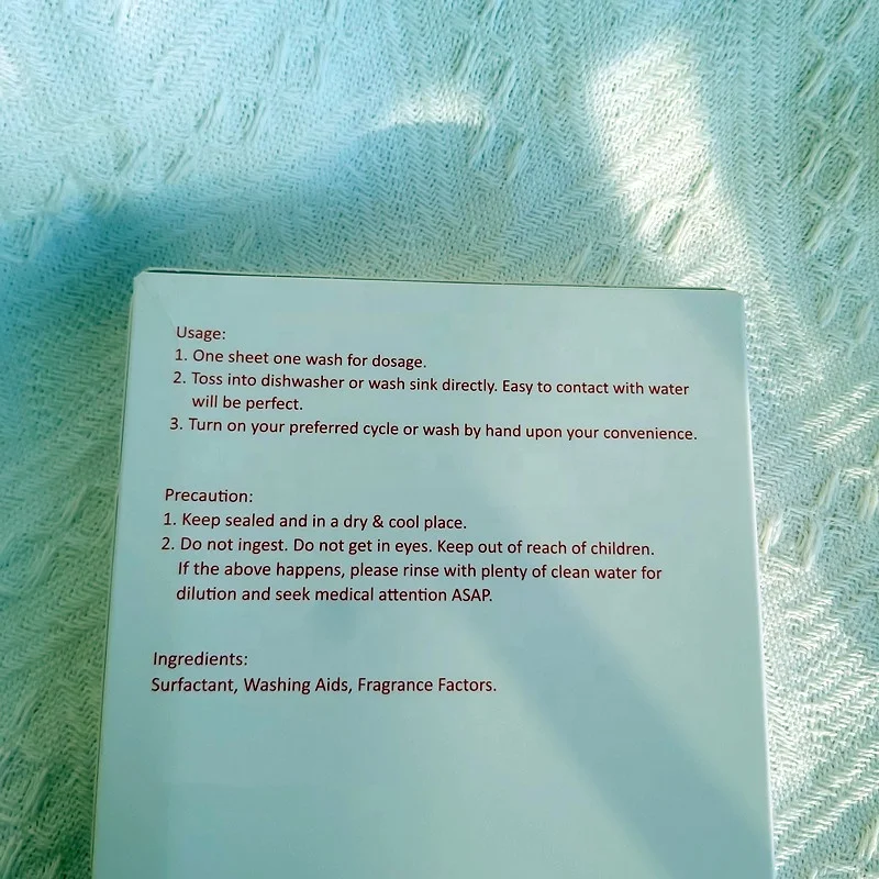 efficient dishwashing detergent sheet