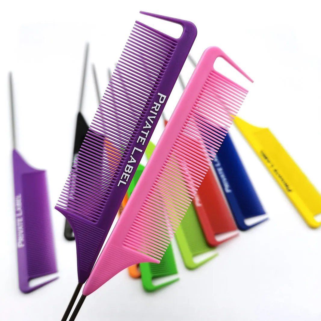 professional custom braiding fin styling printed pink hair accessories combs set for salon wholesale hairdressing in bulk