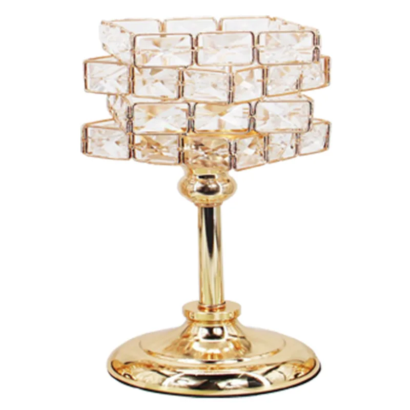 Tabletop Candlelight Dinner Ornaments Metallic Centerpiece European Candle Stand Decorative Candle Holder Candlestick Holder