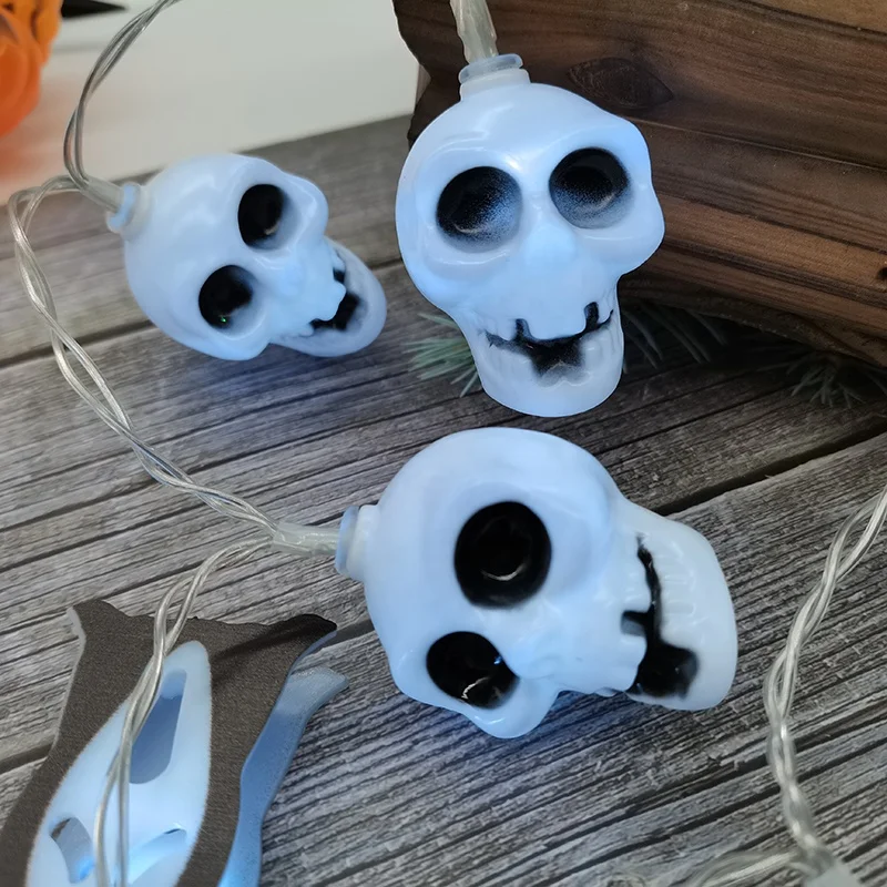 Festival Layout Props Halloween Skull  LED Decoration String Lights