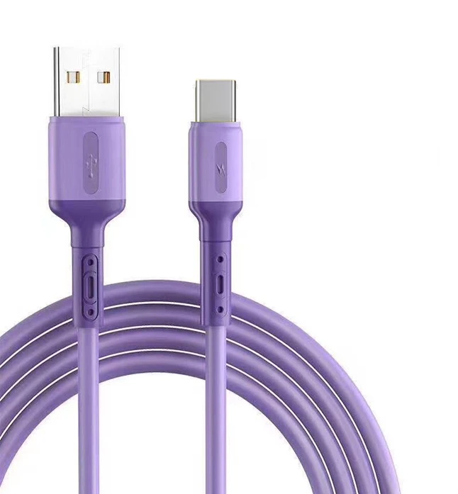 Wholesale Fast Charging Soft Liquid Silicon Material Data Cable Type C Mobile Phone Charger USB Cable for iPhone
