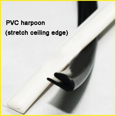 ZHIHAI 200m Per Roll White Black Pvc harpoon Accessories for Pvc Stretch Ceiling Film Profile