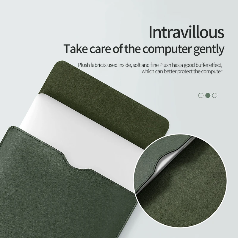 BUBM 12-15 Inch Travel Slim Tablet Pouch Case Lovely PU Leather Hard Shell Waterproof Laptop Sleeve with Stand for Macbook Air