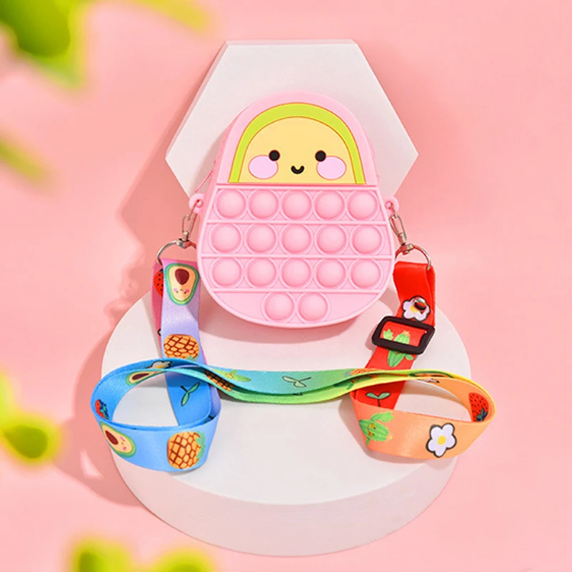2021 Hot Sell Women Silicone Push Bubble Stress Reliever Sensory Popper Crossbody Fidget Bag