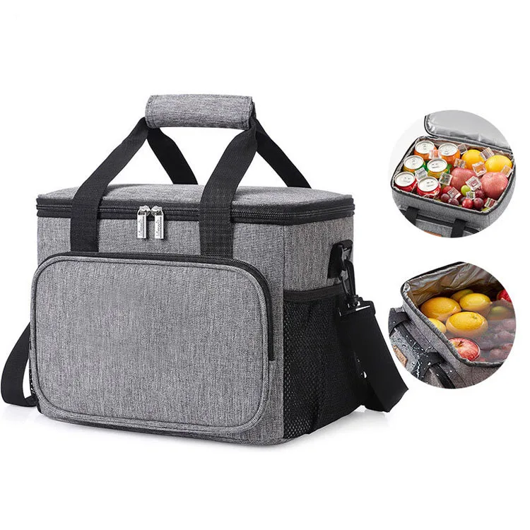 Portable Outdoor Large Capacity Waterproof PEVA Insulation Picnic Cooler Bag with Shoulder Strap Nylon Material