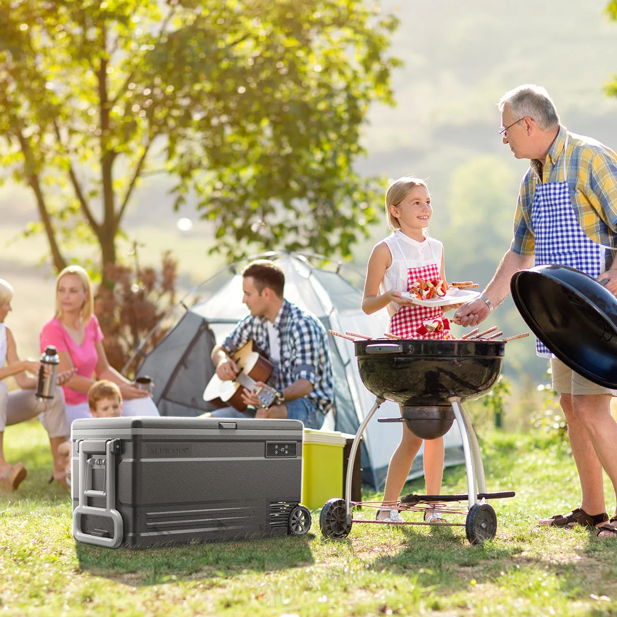 Compressor Big Capacity 12 Volt Car Fridge Freezer With Wheels And Handle