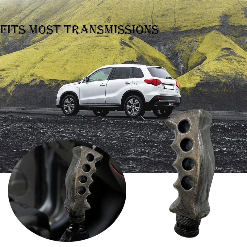 Car Manual Transmission Knife Grip Handle Shift Knob Easy Grip Wave Rod 4 Adapters Interior Accessory Most Manual Automatic
