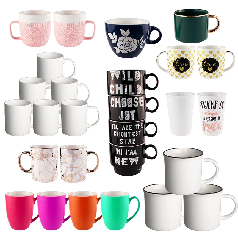 Wholesale Custom Logo 11oz white black matte color design travel porcelain mug ceramic tea cup mug Coffee cup ceramic mug