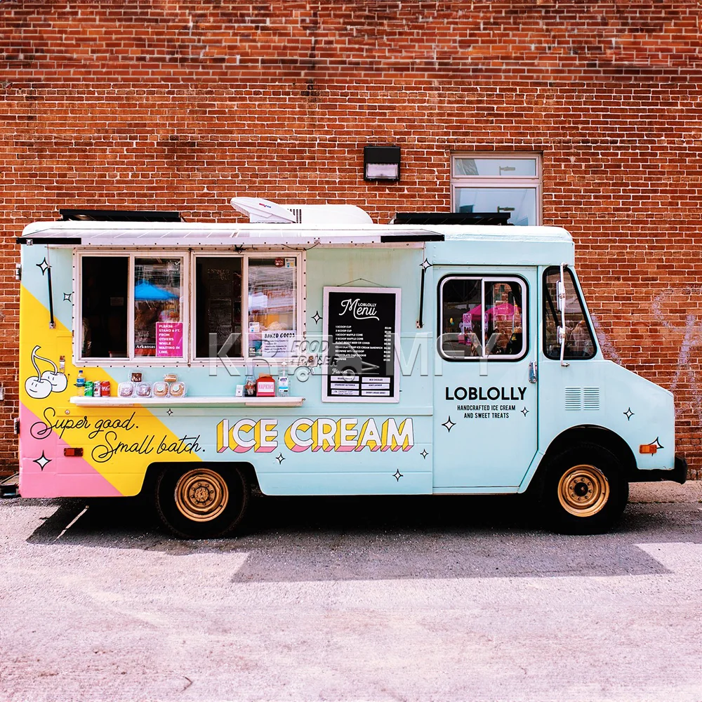 China Electric Food Truck Kiosk Mobile Kitchen Pizza Taco Truck Ice Cream Truck Van Catering Car Food Cart
