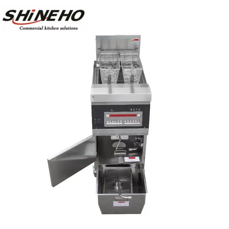 Shineho Factory Direct Sale  Fully Automated Best-selling  fast food fry kfc stainless steel potato deep fryer