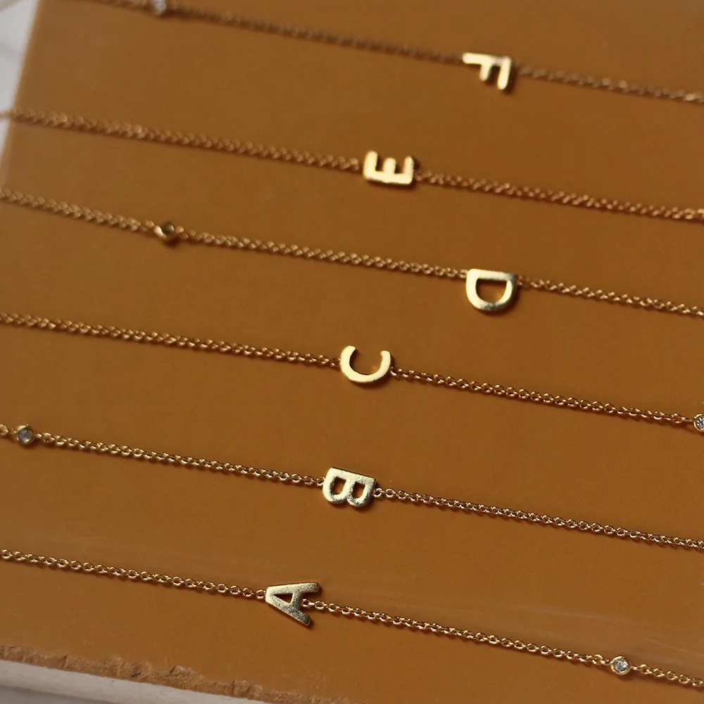 Elegant S925 Silver Diamond Alphabet Necklace, Fashionable Collarbone Chain for Ladies