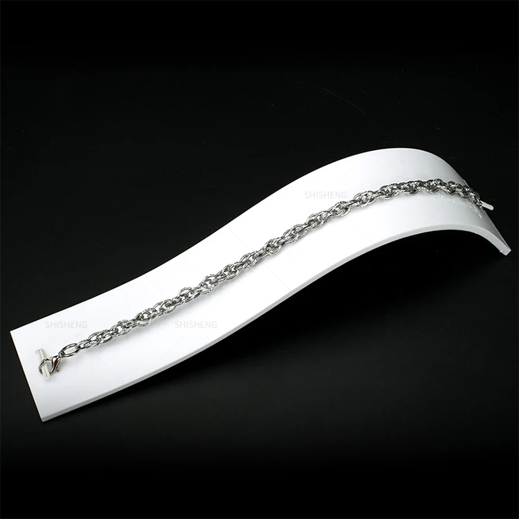 SHI SHENG Hot Sale Custom Durable White Acrylic Necklace Jewelry Display Holder for Jewelry Exhibitor Show