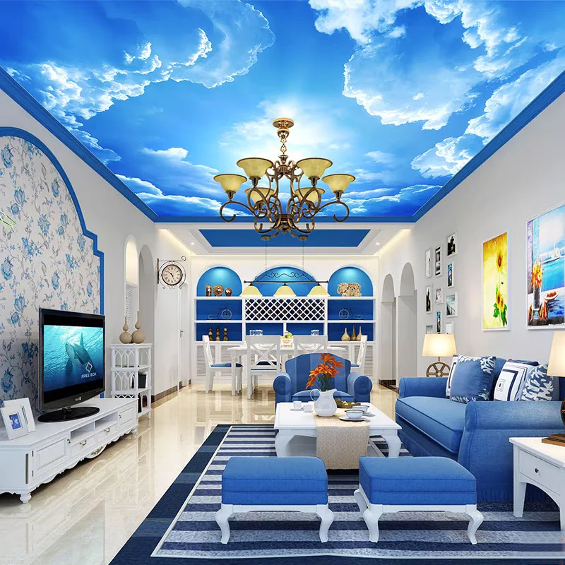 factory supplier wholesale price sky pvc stretch ceiling film ceiling panel 3D Eeffect PVC stretch ceiling membrane