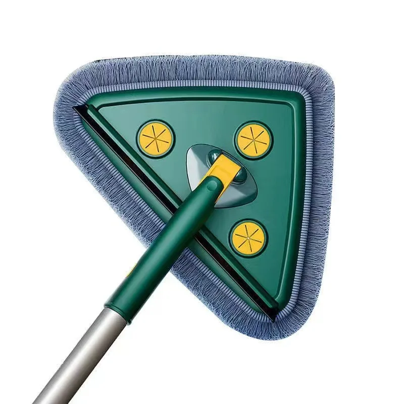 Household Cleaning Tool 360 Rotatable Triangle Flat Mop Stainless Steel Handle Microfiber Cleaning Magic Floor Mop Window Clean