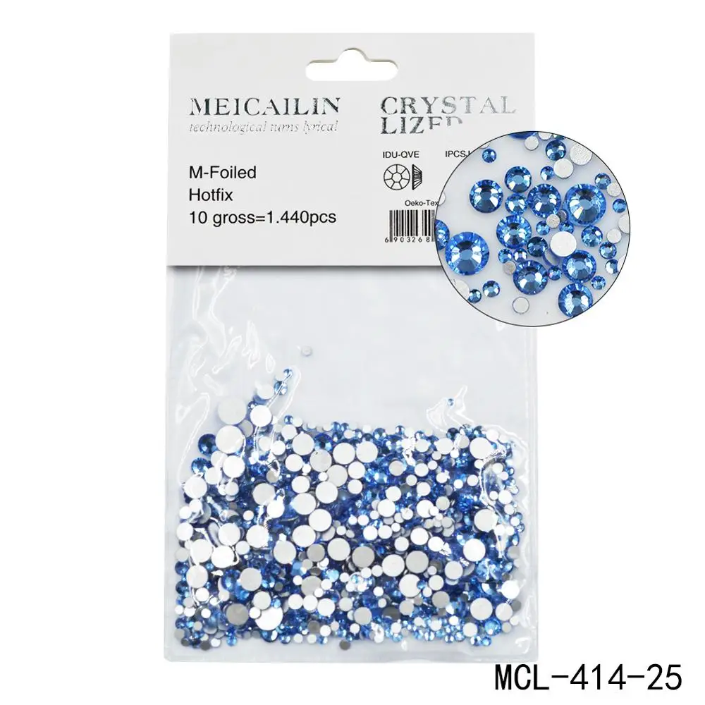 6 Grid Pack Flat Back Rhinestones Mixed sizes nail art crystal for nails