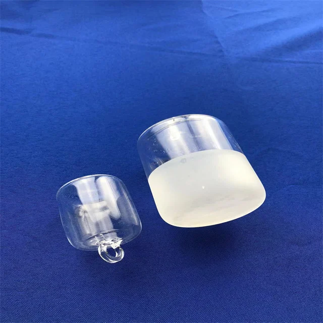 Customized Quartz glass bottle with sealed Polytetrafluoroethylene PTFE stopper with sealed ring used in laboratory