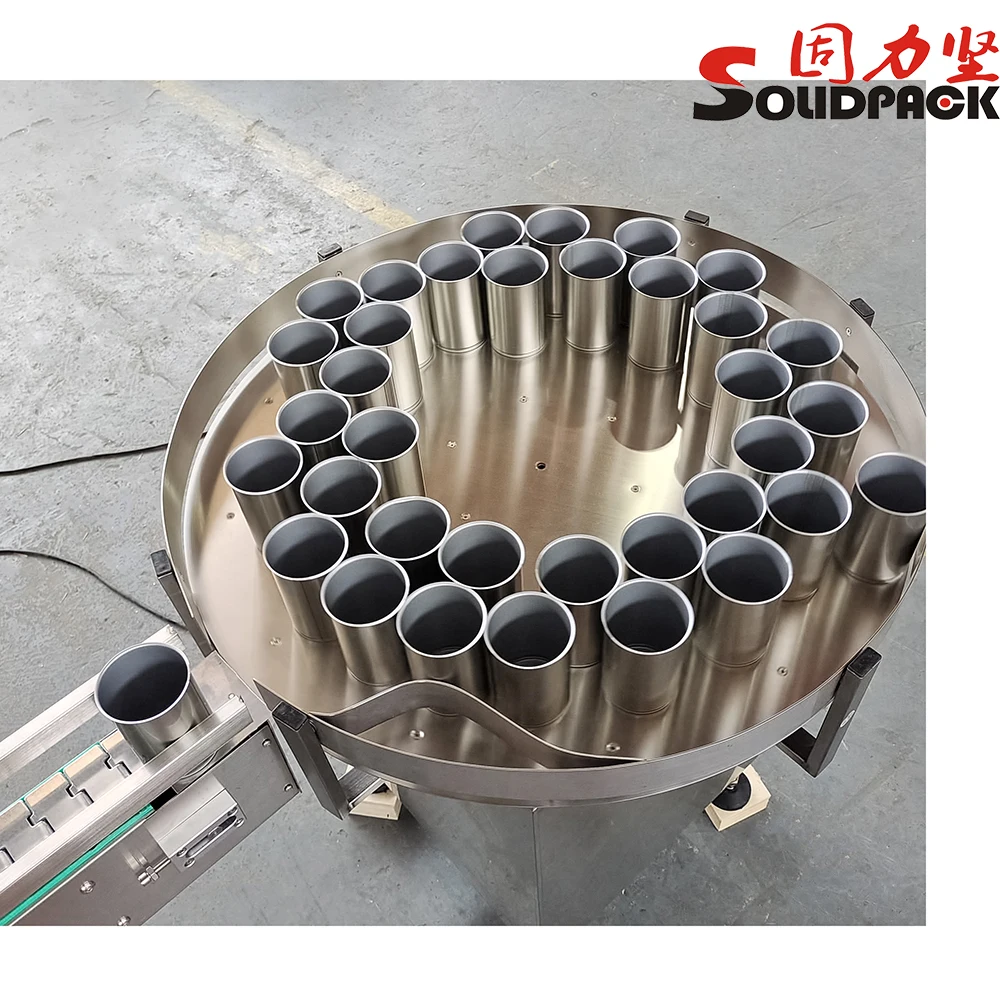 Solidpack Hot Sale Automatic Rotary Turn Table Feeding Collection Round Pet Bottle Unscrambler Machine For Filling Capping