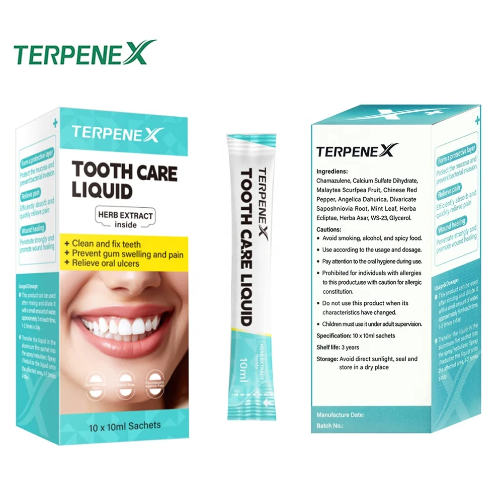 Oral Health Tooth Care Mouthwash 10ml Portables 100% Herbal