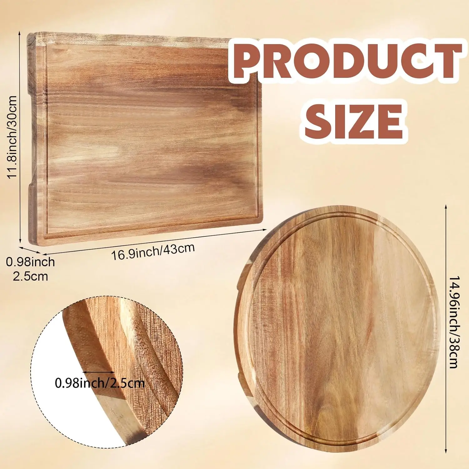 Wood Cutting Board Rectangle Square Acacia Wood And Cutting Cheese Board Chopping Board Hot Sale Products