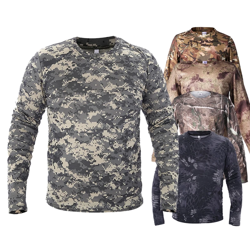 Man  Fishing Shirt Camouflage Clothing Uniform Tactical Clothes Outdoor Hunting Sport Shirt