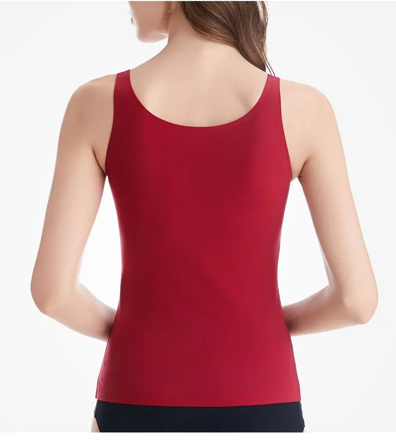 Sleeveless U-neck camisole the leisure women underwear comfortable chest pad and vest combo
