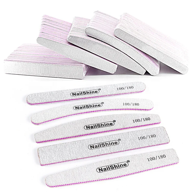 25 PCS  Nail File Disposable Korea Sandpaper Zebra Gray 100/180 Grit Nail File