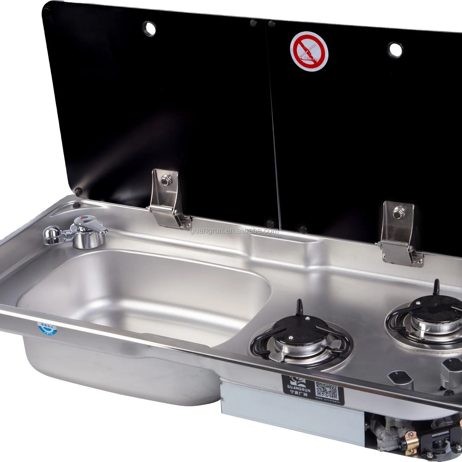 C S A north american CERTIFIED  KITCHEN GAS COOKER TWO  BURNER SINK COMBI  Stainless steel 2 burner RV gas stove GR-904 LR