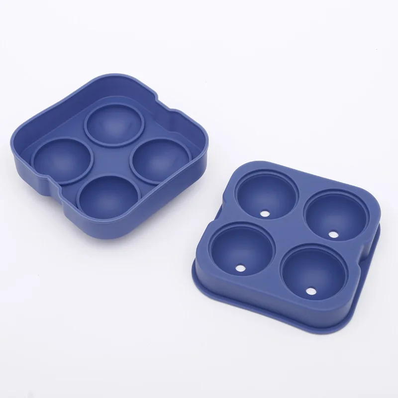 Ice Ball Maker  Novelty Food Grade Silicone Ice Mold Tray With 4 X 4.5 cm Ball Capacity