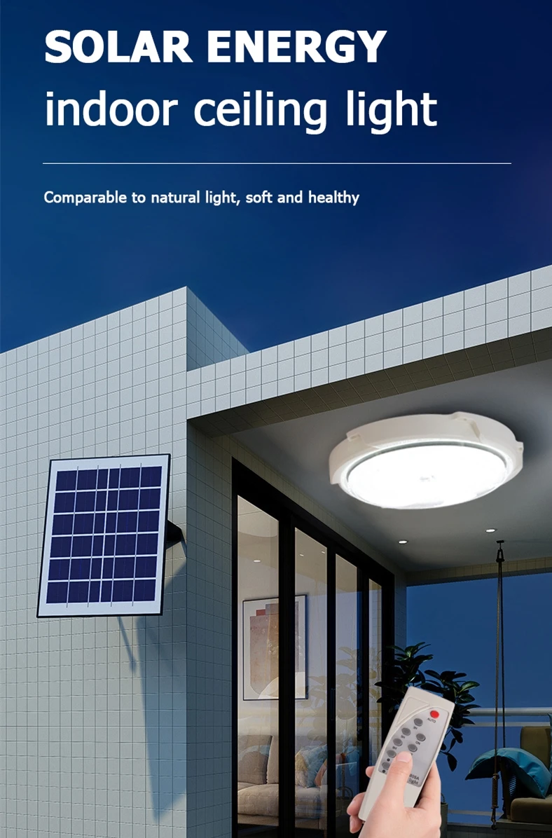 Factory Direct Price Solar Round Lamp 50w 60w 100w 200w 300w 400W 500W Ceiling Solar Lights Indoor