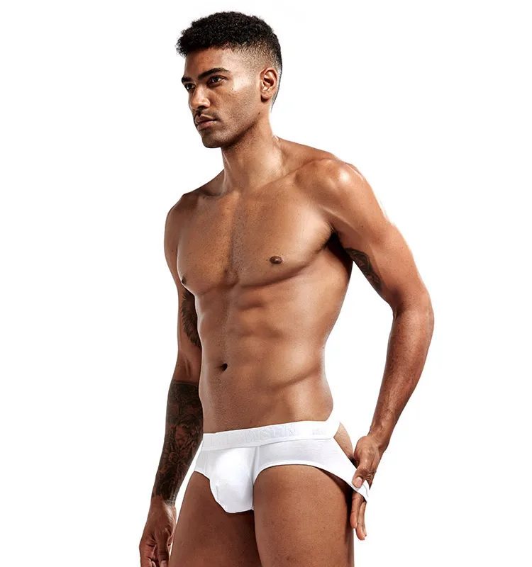 
designer pure color sexy young boys thong underwear 