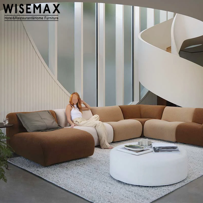 WISEMAX мебель средневековый модульный тканевый обивочный диван итальянская домашняя секционный напольный набор