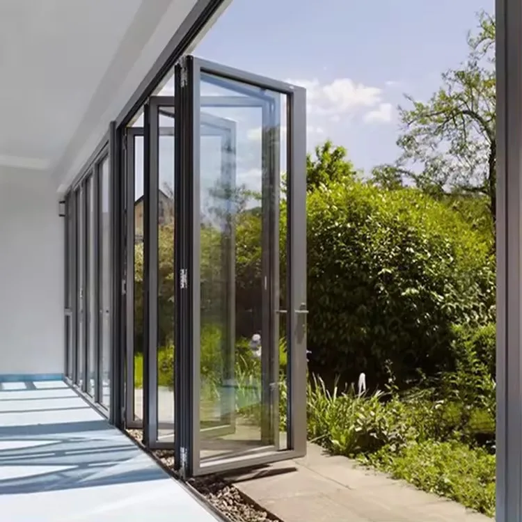 Balcony Curved aluminium accordion Bi fold patio glass fold large luxury doors aluminum window bifold folding door