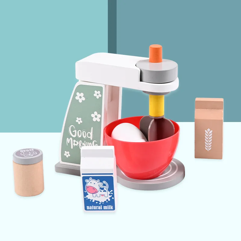 wooden mini toaster, Interesting Pretend Play Kitchen Toys, mix machine toy for kids as birthday gifts